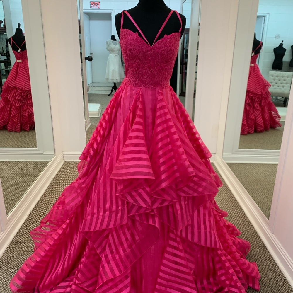 Val Stefani Fuchsia Pink Gown 3502RD
